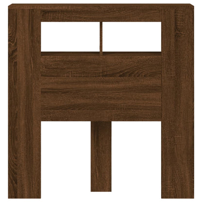 vidaXL LED Headboard Brown Oak 100x18,5x103,5 cm Engineered Wood 5