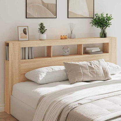 LED Headboard 100x18.5x103.5 cm Engineered Wood Sonoma Oak 200 x 103.5 cm