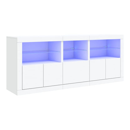 Sideboard with LED Lights 162x37x67 cm White