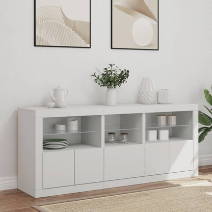 Sideboard with LED Lights 162x37x67 cm White