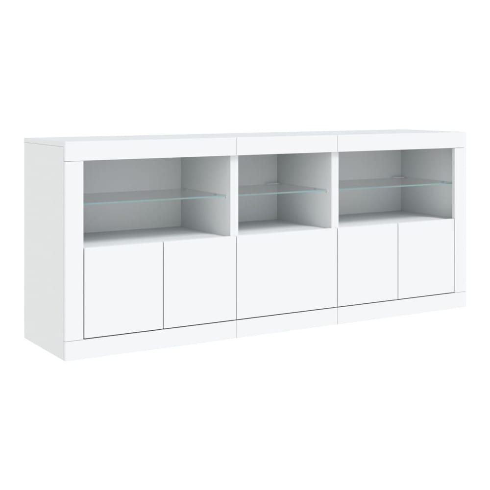 Sideboard with LED Lights 162x37x67 cm White
