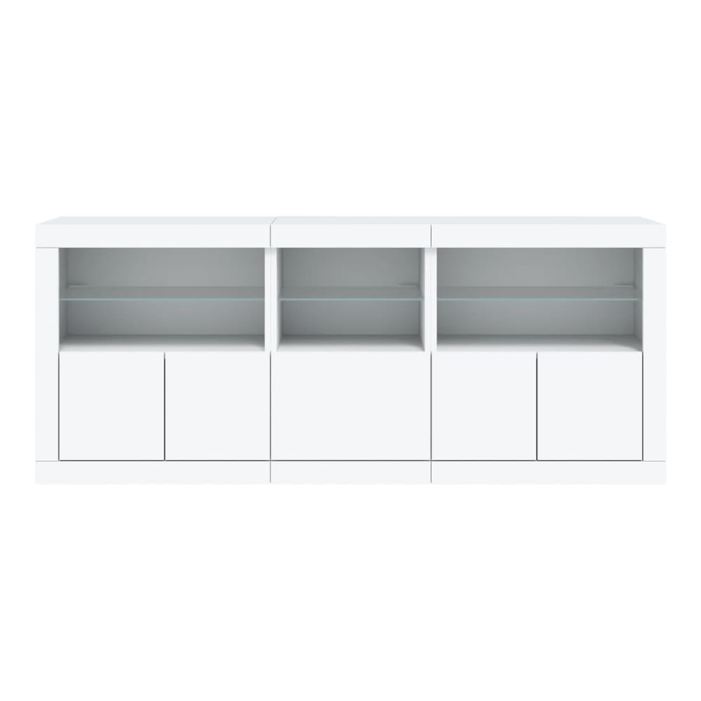 Sideboard with LED Lights 162x37x67 cm White