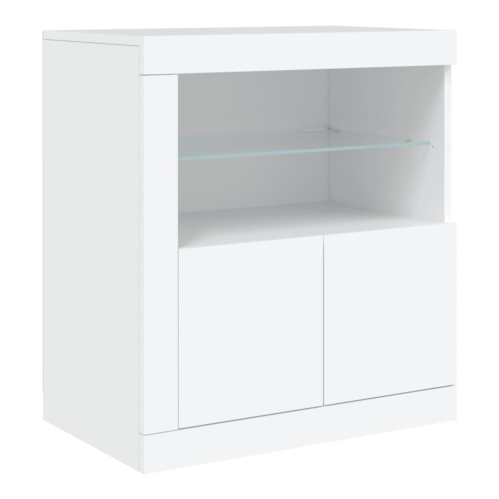 Sideboard with LED Lights 162x37x67 cm White