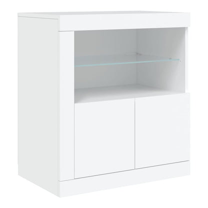 Sideboard with LED Lights 162x37x67 cm White