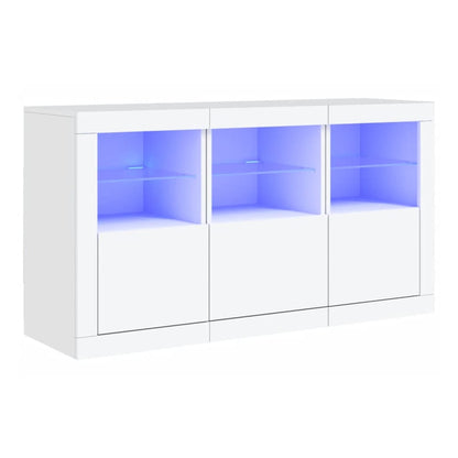 Sideboard with LED Lights 123x37x67 cm White