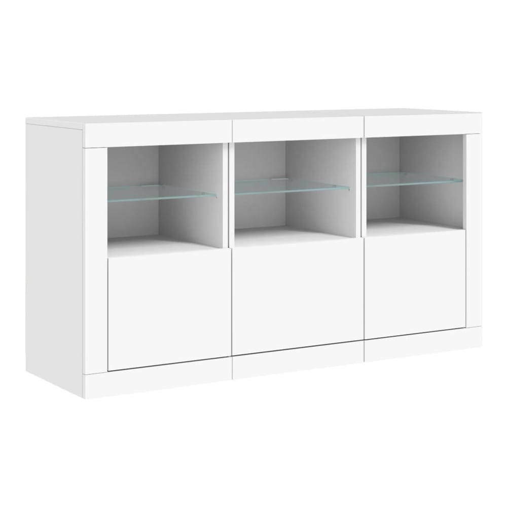 Sideboard with LED Lights 123x37x67 cm White