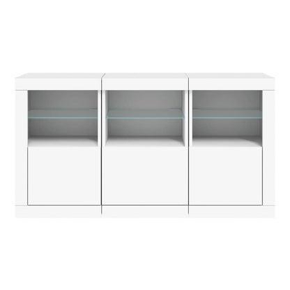 Sideboard with LED Lights 123x37x67 cm White