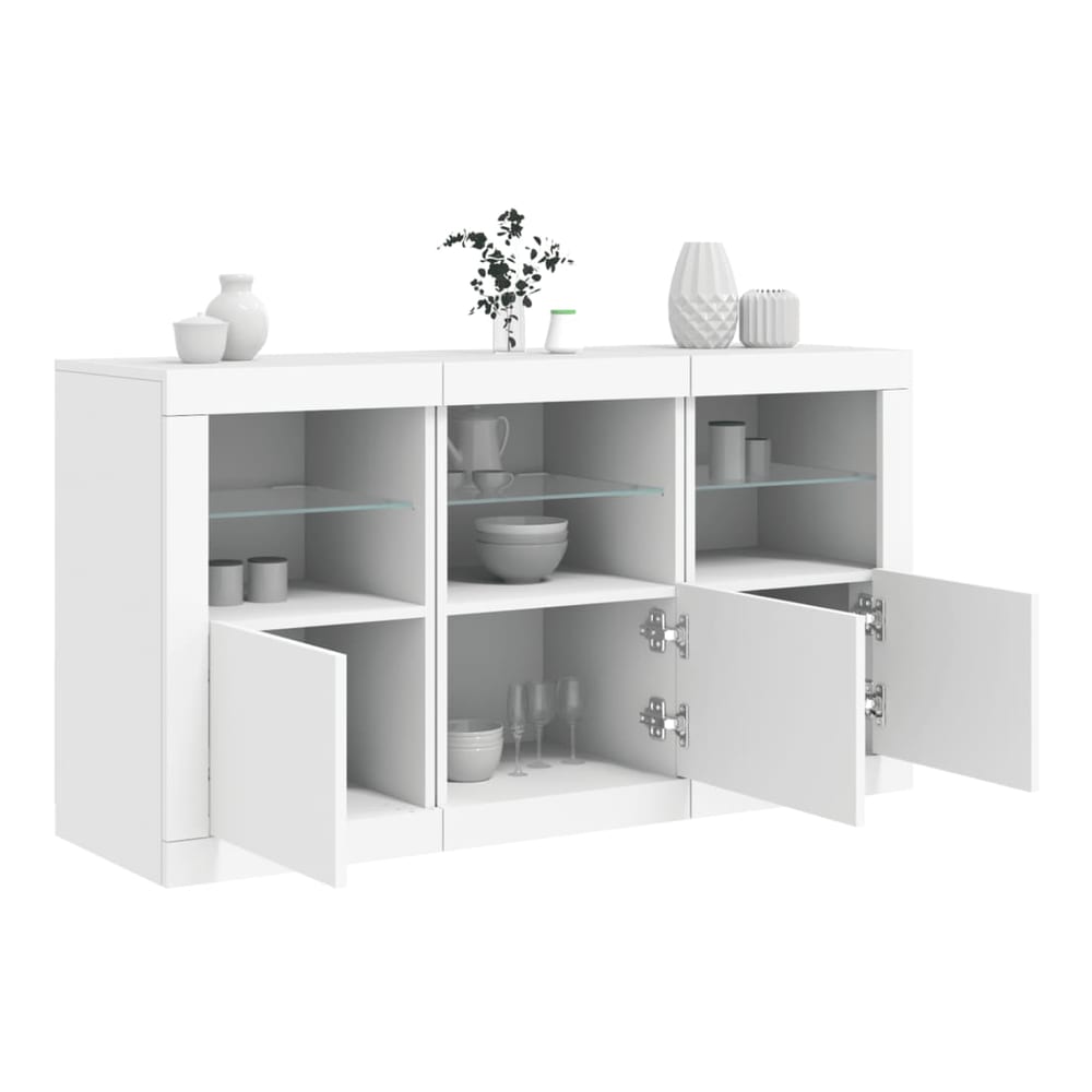 Sideboard with LED Lights 123x37x67 cm White