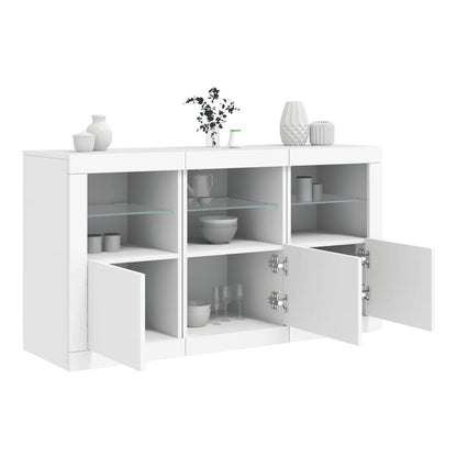 Sideboard with LED Lights 123x37x67 cm White
