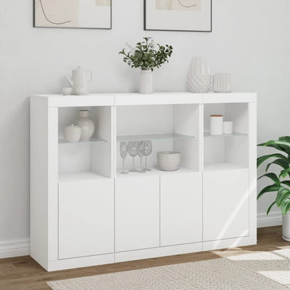 Sideboards with LED Lights 3 pcs Engineered Wood White