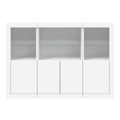 Sideboards with LED Lights 3 pcs Engineered Wood White