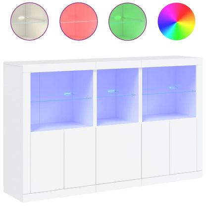 Sideboard with LED Lights 162x37x100 cm White
