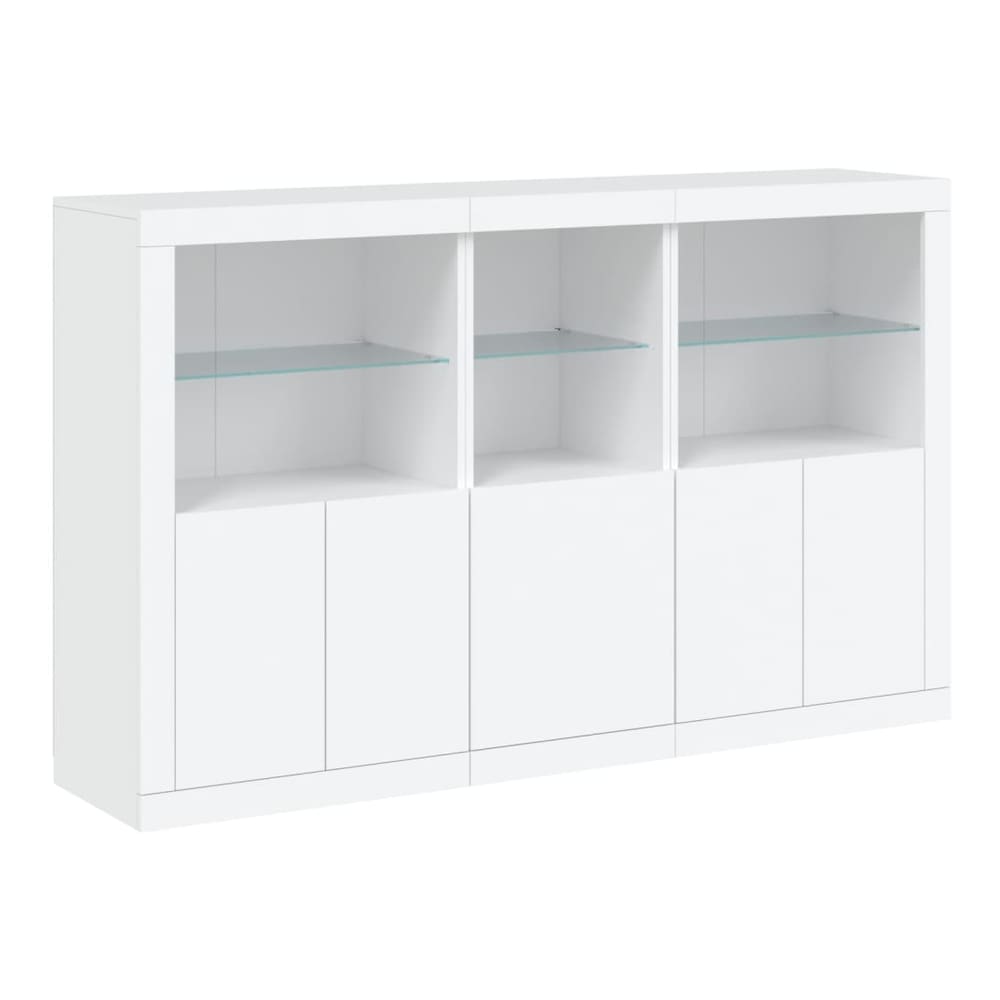 Sideboard with LED Lights 162x37x100 cm White