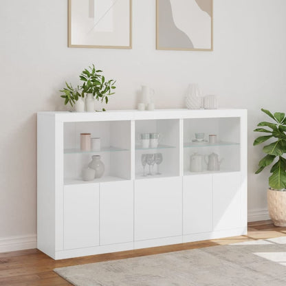 Sideboard with LED Lights 162x37x100 cm White