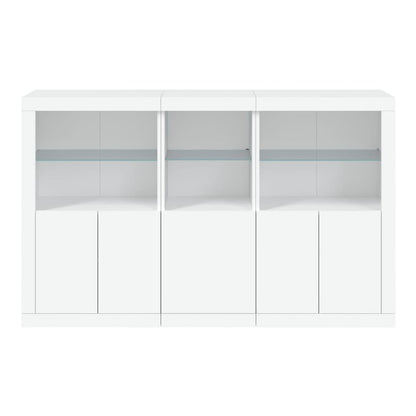 Sideboard with LED Lights 162x37x100 cm White