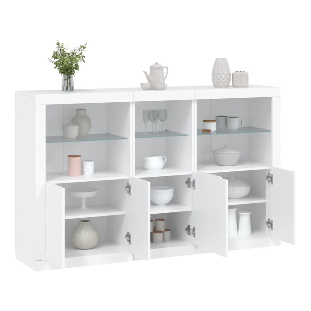 Sideboard with LED Lights 162x37x100 cm White