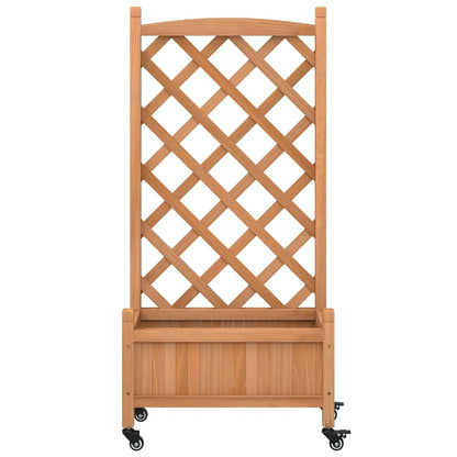 vidaXL Planter | Brown | Solid Fir Wood, Iron |  Planters  | Planter 4
