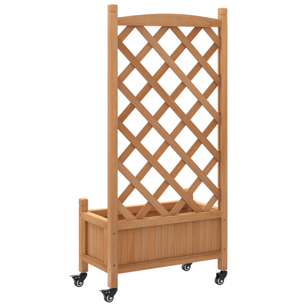 vidaXL Planter | Brown | Solid Fir Wood, Iron |  Planters  | Planter 6