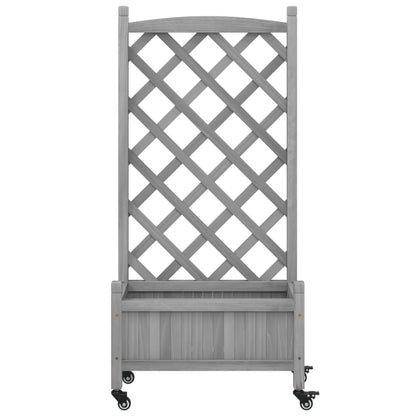 vidaXL Planter | Grey | Solid fir wood, iron | Medium | Planters | Planter 4