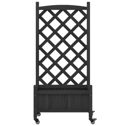 vidaXL Planter | Black | Solid fir wood, Iron | Medium | Planters | Planter 4