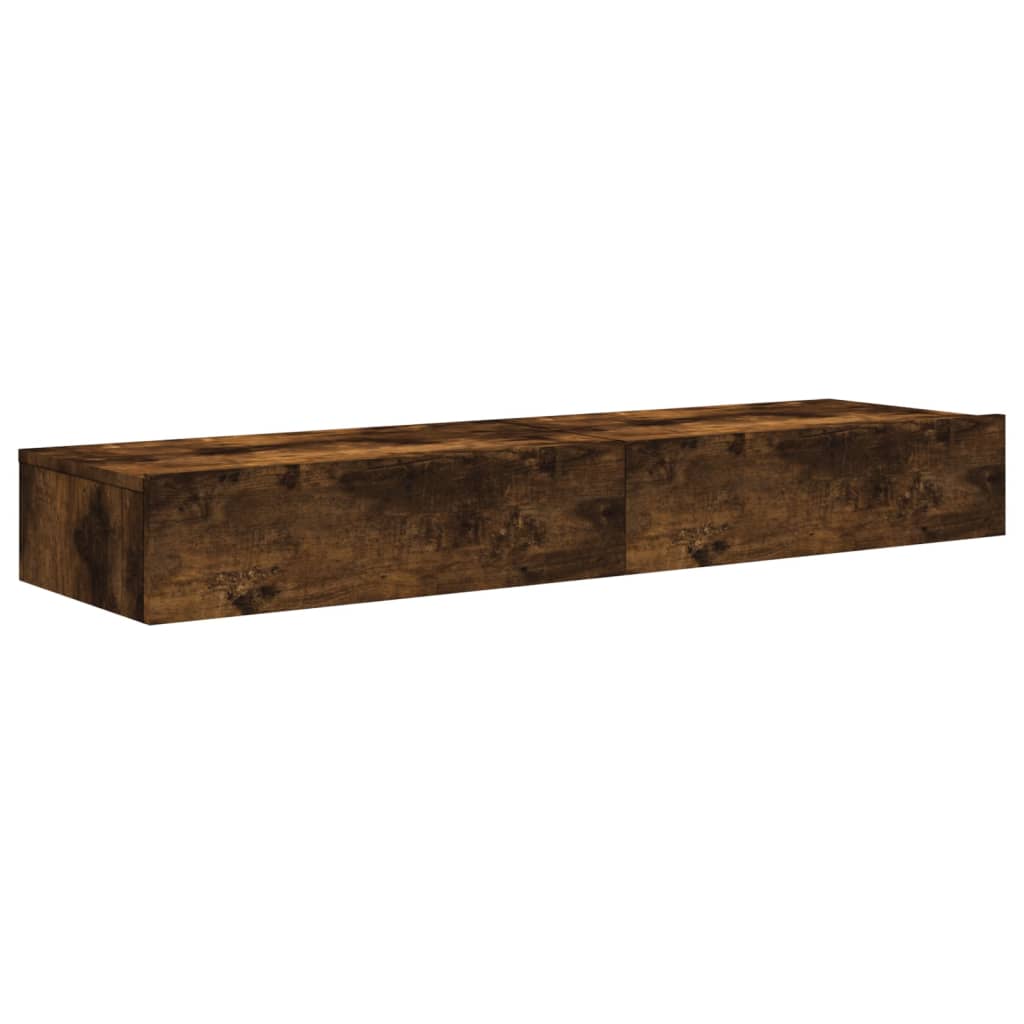 vidaXL TV Cabinets with LED Lights 2 pcs Smoked Oak 60x35x15.5 cm 3