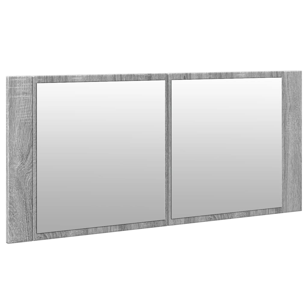 vidaXL LED Bathroom Mirror Cabinet Grey Sonoma 100x12x45 cm 6