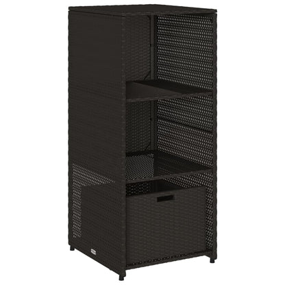 vidaXL Garden Storage Cabinet Black 50x55x115 cm Poly Rattan 2