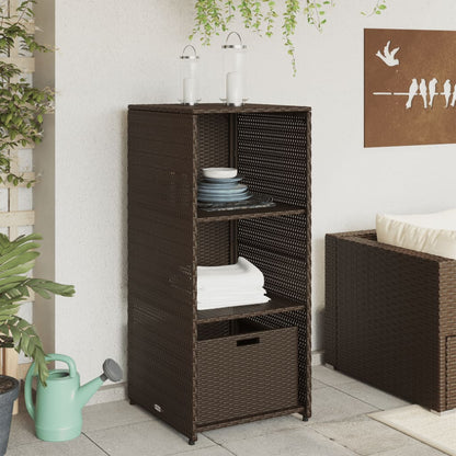 vidaXL Garden Storage Cabinet Brown 50x55x115 cm Poly Rattan 3