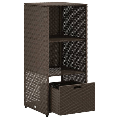 vidaXL Garden Storage Cabinet Brown 50x55x115 cm Poly Rattan 6