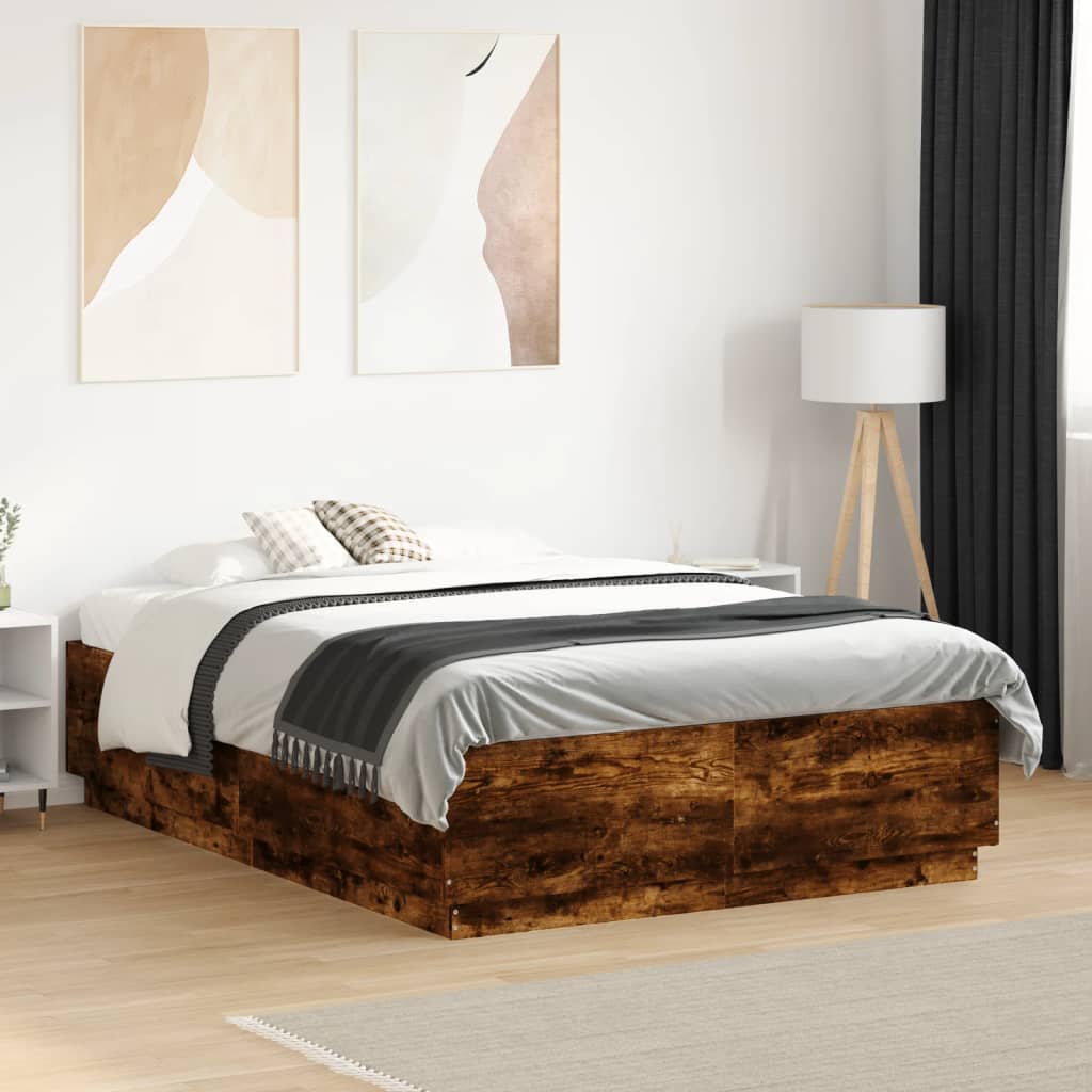 Bed Frame without Mattress Smoked oak