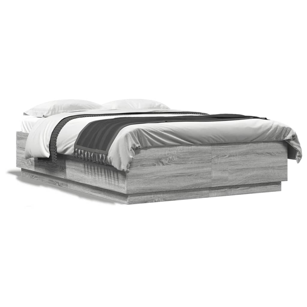 Bed Frame without Mattress 160x200 cm Grey sonoma