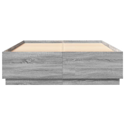 Bed Frame without Mattress 160x200 cm Grey sonoma