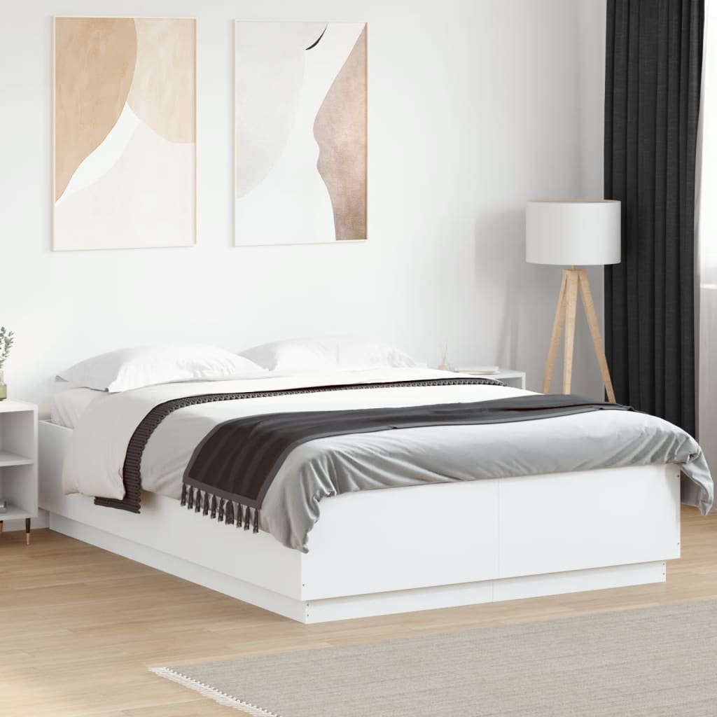 Bed Frame without Mattress 150x200 cm White