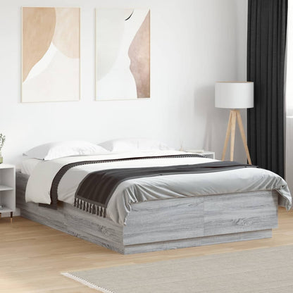 Bed Frame without Mattress Grey sonoma