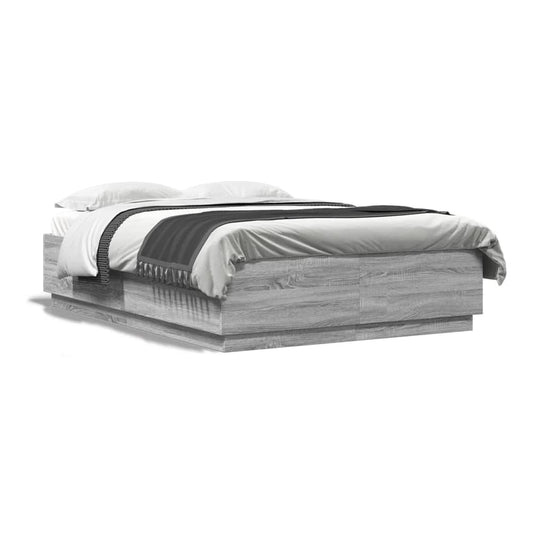 Bed Frame without Mattress 140x200 cm Grey sonoma