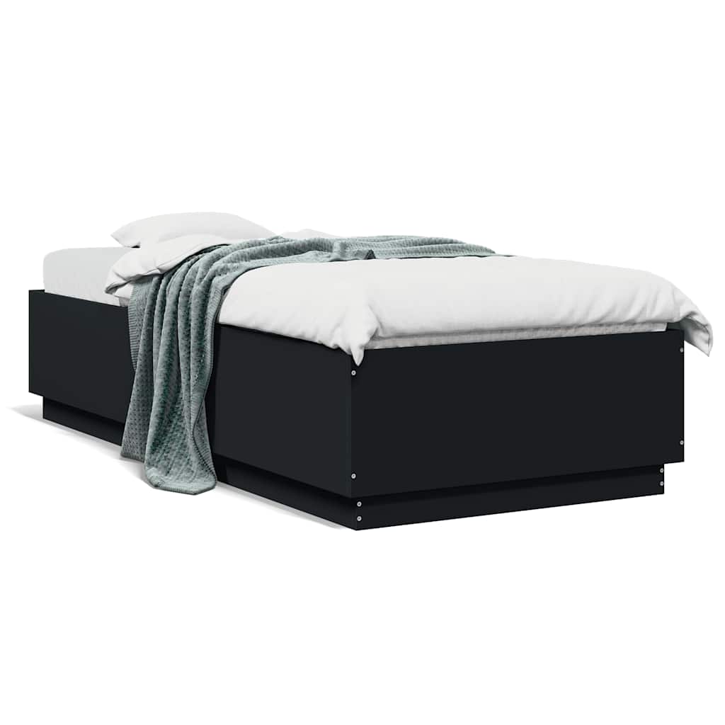 vidaXL Bed Frame without Mattress Black 100x200 cm 2