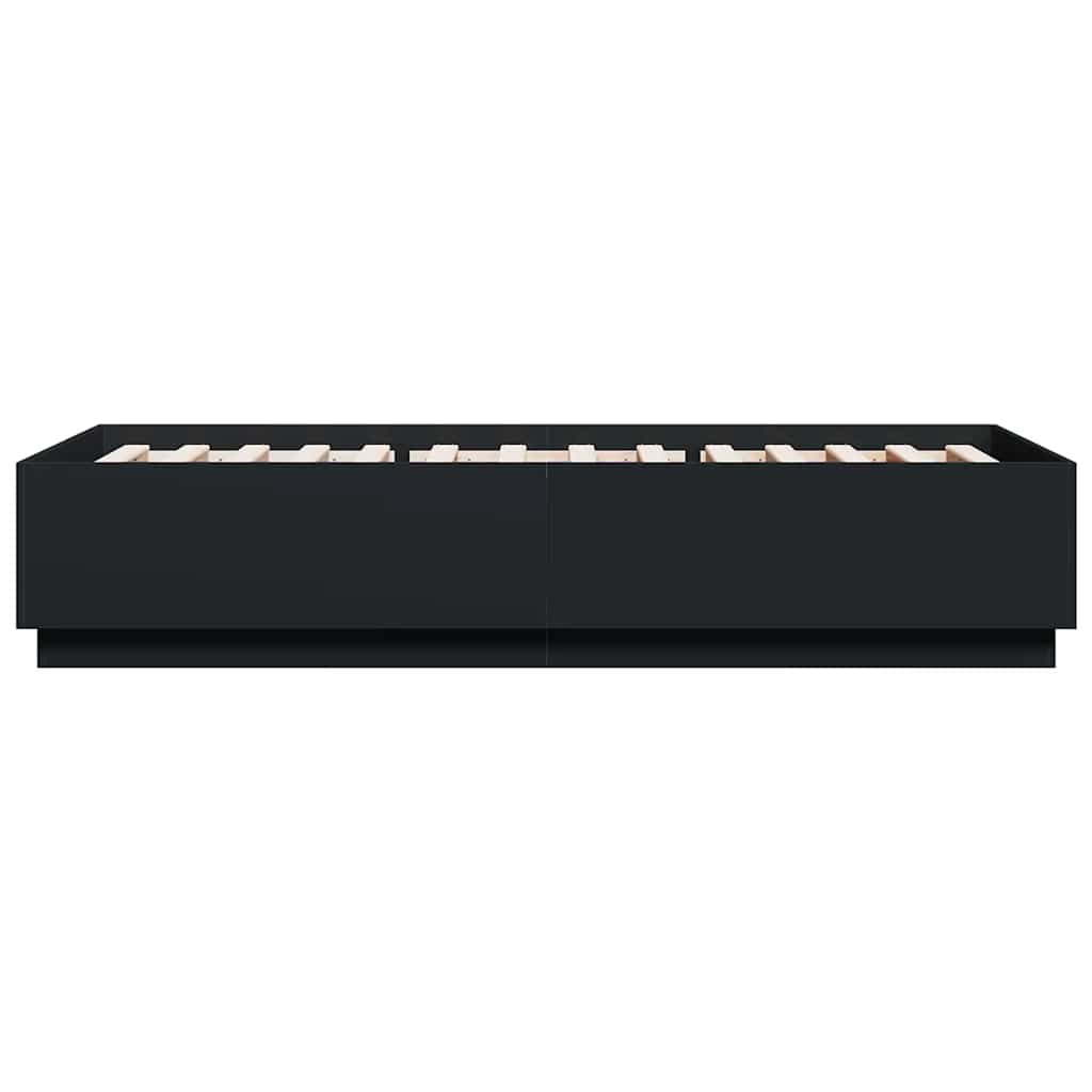 vidaXL Bed Frame without Mattress Black 100x200 cm 5