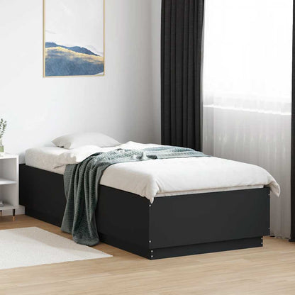 vidaXL Bed Frame without Mattress Black 100x200 cm 1