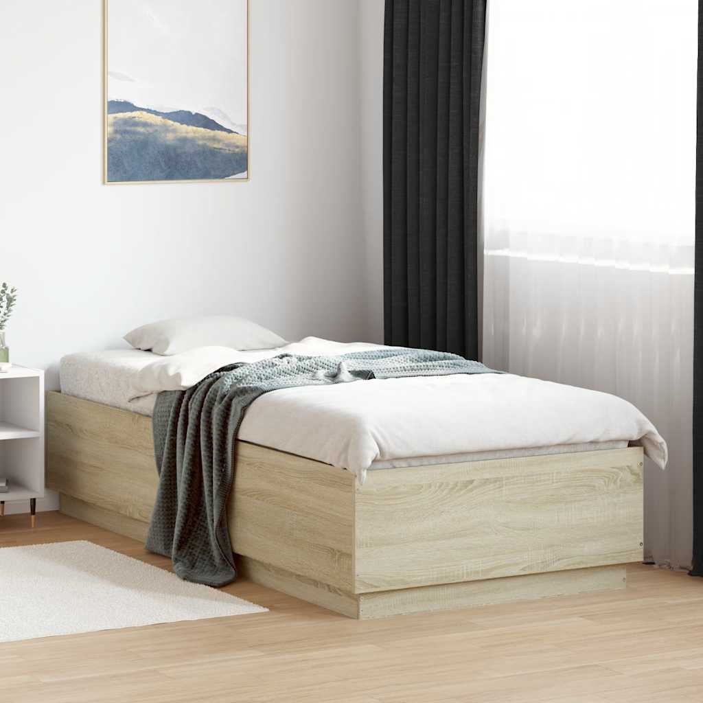 vidaXL Bed Frame without Mattress 100x200 cm Length 200 cm Width 100 cm