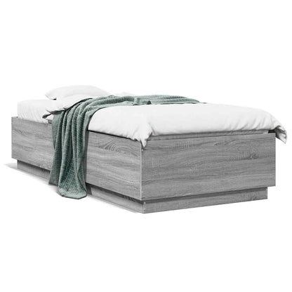 vidaXL Bed Frame without Mattress Grey Sonoma 100x200 cm 2