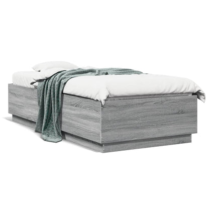 vidaXL Bed Frame without Mattress Grey Sonoma 90x200 cm 2