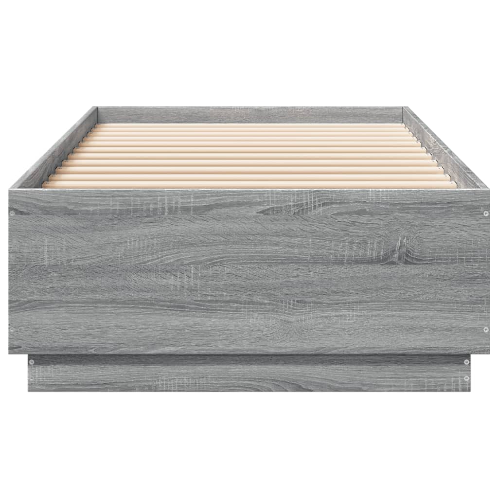 vidaXL Bed Frame without Mattress Grey Sonoma 90x200 cm 4