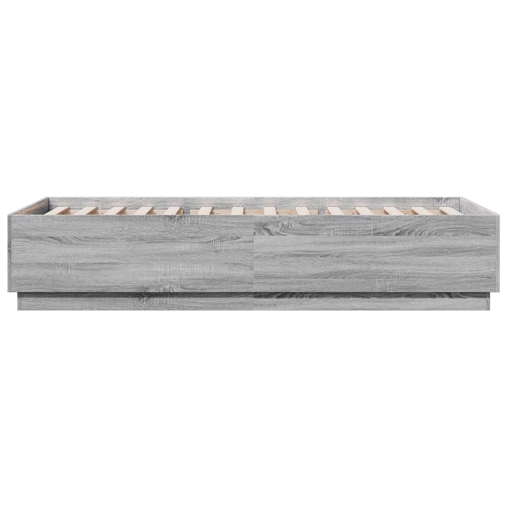 vidaXL Bed Frame without Mattress Grey Sonoma 90x200 cm 5