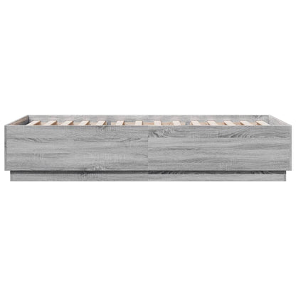 vidaXL Bed Frame without Mattress Grey Sonoma 90x200 cm 5