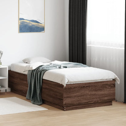 Bed Frame without Mattress 90x200 cm Brown oak