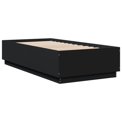 vidaXL Bed Frame without Mattress Black 90x190 cm Single 6
