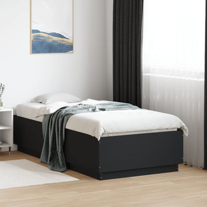vidaXL Bed Frame without Mattress Black 90x190 cm Single 1