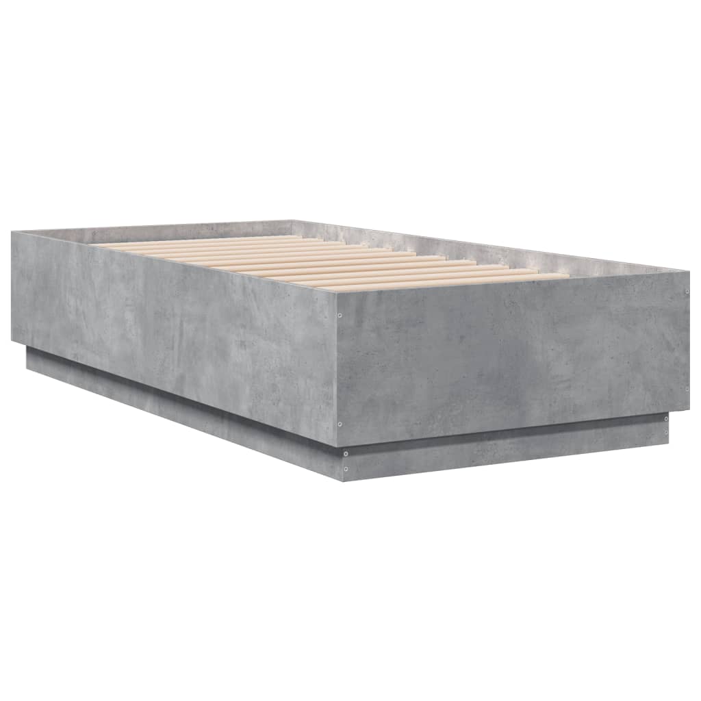 vidaXL Bed Frame without Mattress Concrete Grey 90x190 cm Single 3