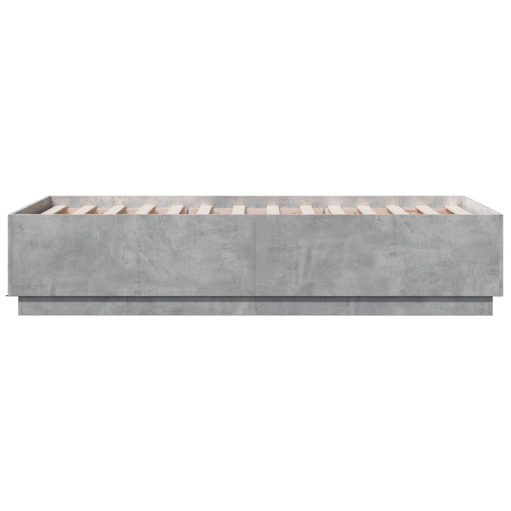 vidaXL Bed Frame without Mattress Concrete Grey 90x190 cm Single 5