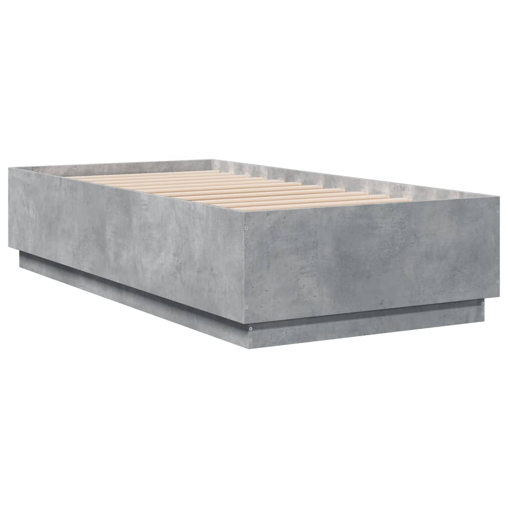 vidaXL Bed Frame without Mattress Concrete Grey 90x190 cm Single 6
